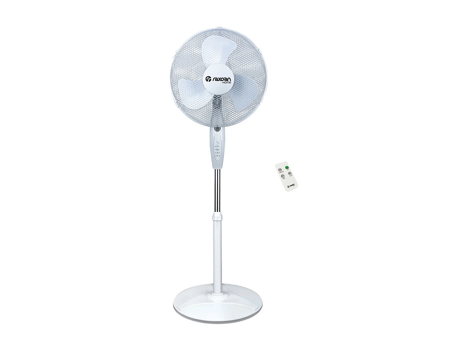 Ventilador de Pie Ø40cm 40W 3 Velocidades Neos Comfort Blanco con Mando Thinia Home