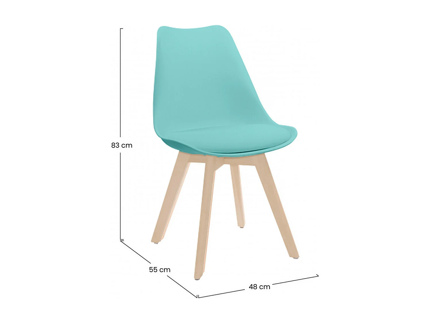 Pack 2 Chaises de Salle à Manger Style Nordique Daria 83x55x48cm Thinia Home