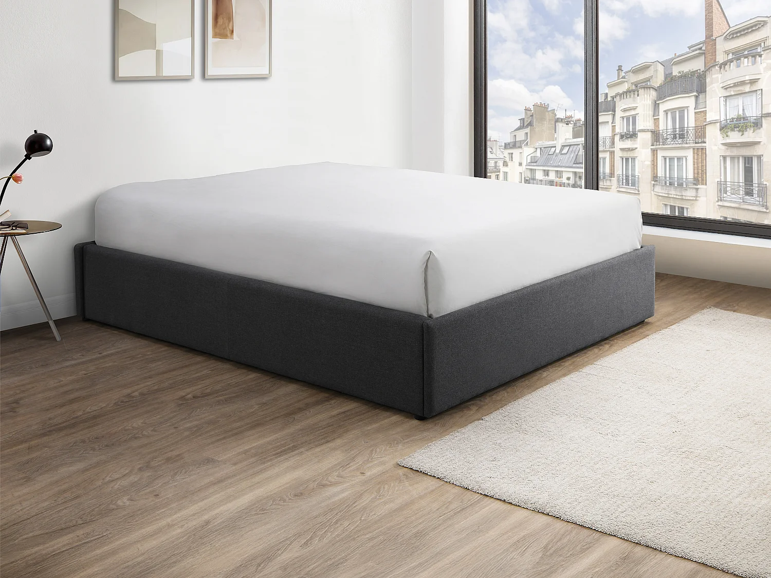 Sommier coffre et tiroir 140 x 190 cm - Gris anthracite - OSLA de YSMÉE