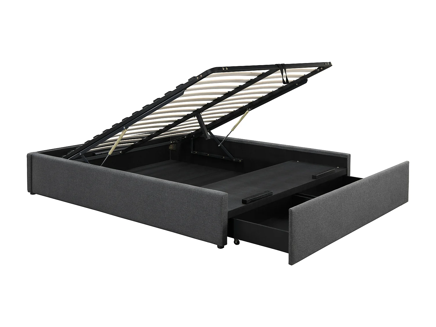 Bedbodem met opbergruimte en lade 160 x 200 cm - Antracietgrijs - OSLA van YSMÉE