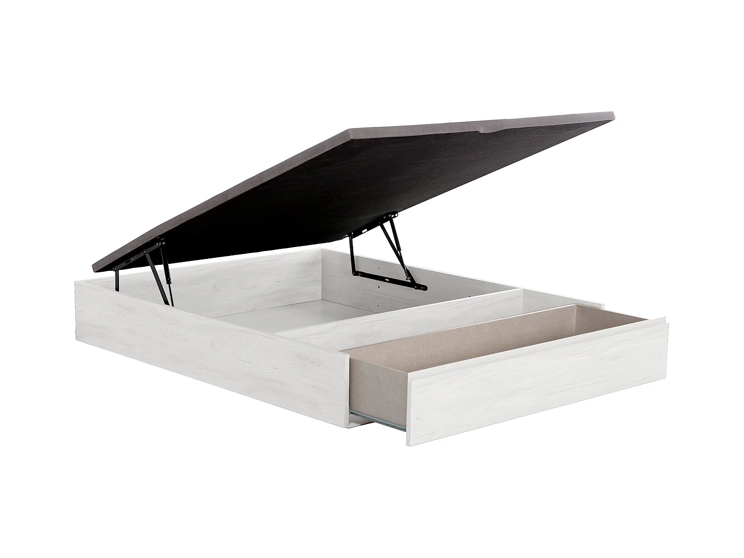 Sommier com espaço de arrumação e gaveta 140x190 cm branco - HESTIA de YSMÉE