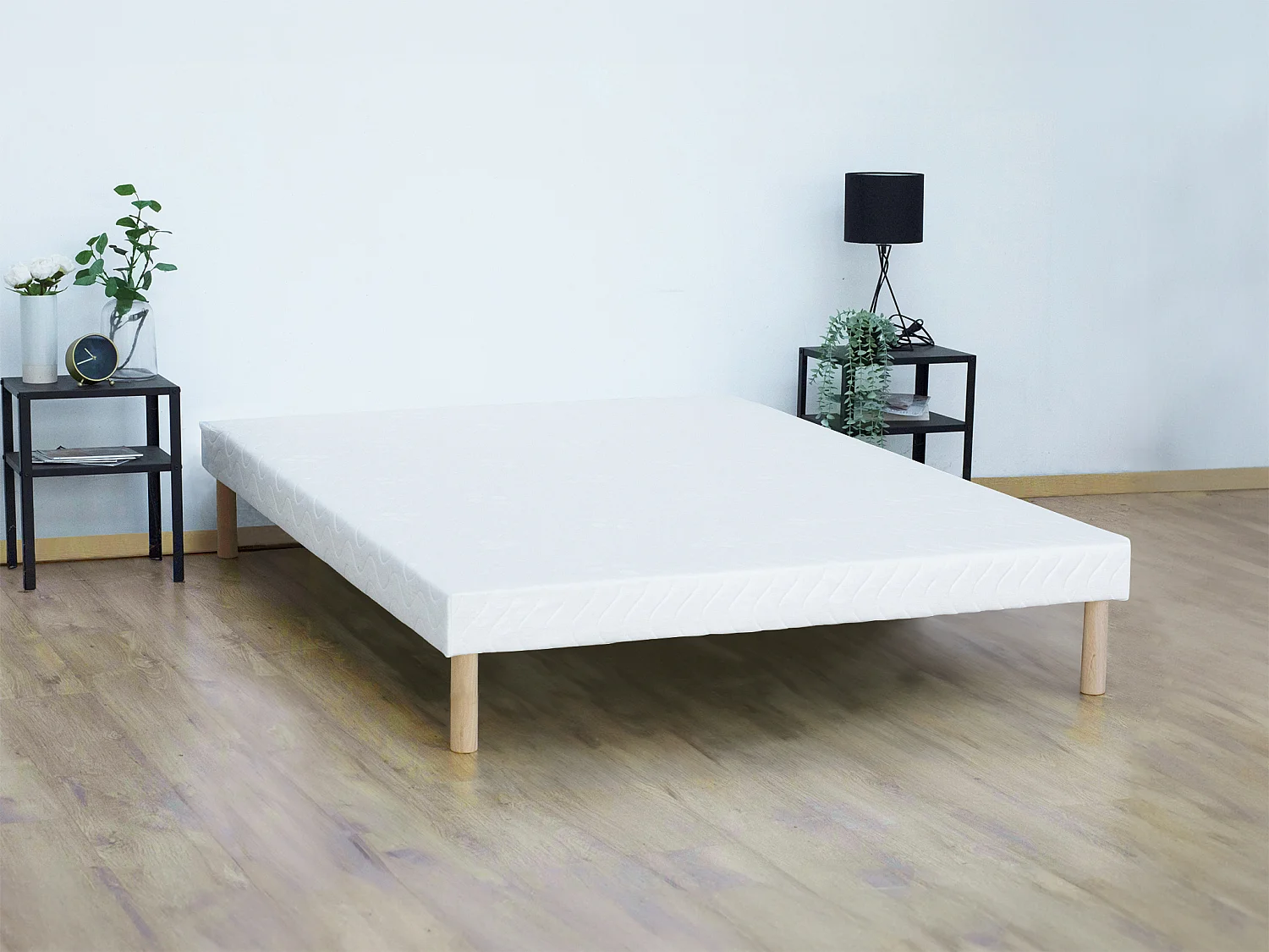 Sommier déco tapissier 140 x 190 cm 9 lattes - Blanc - ASTHENIS II de YSMÉE