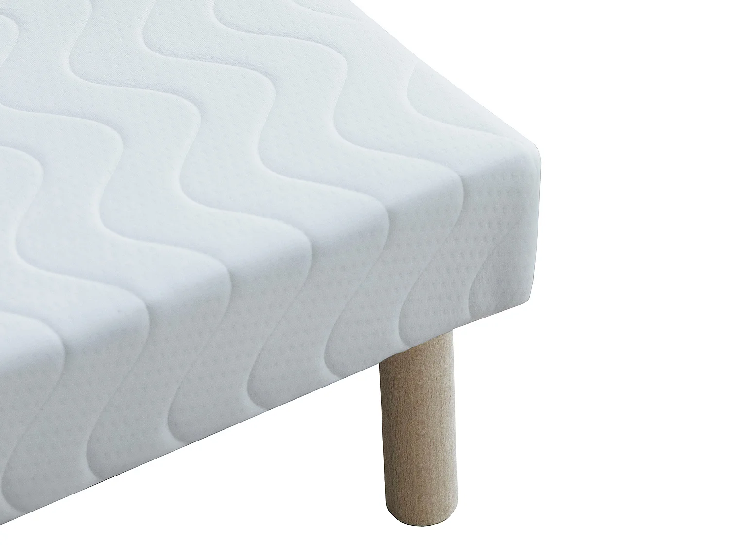 Sommier decorativo estofado 140x190 cm 9 ripas passivas branco - ASTHENIS de YSMÉE