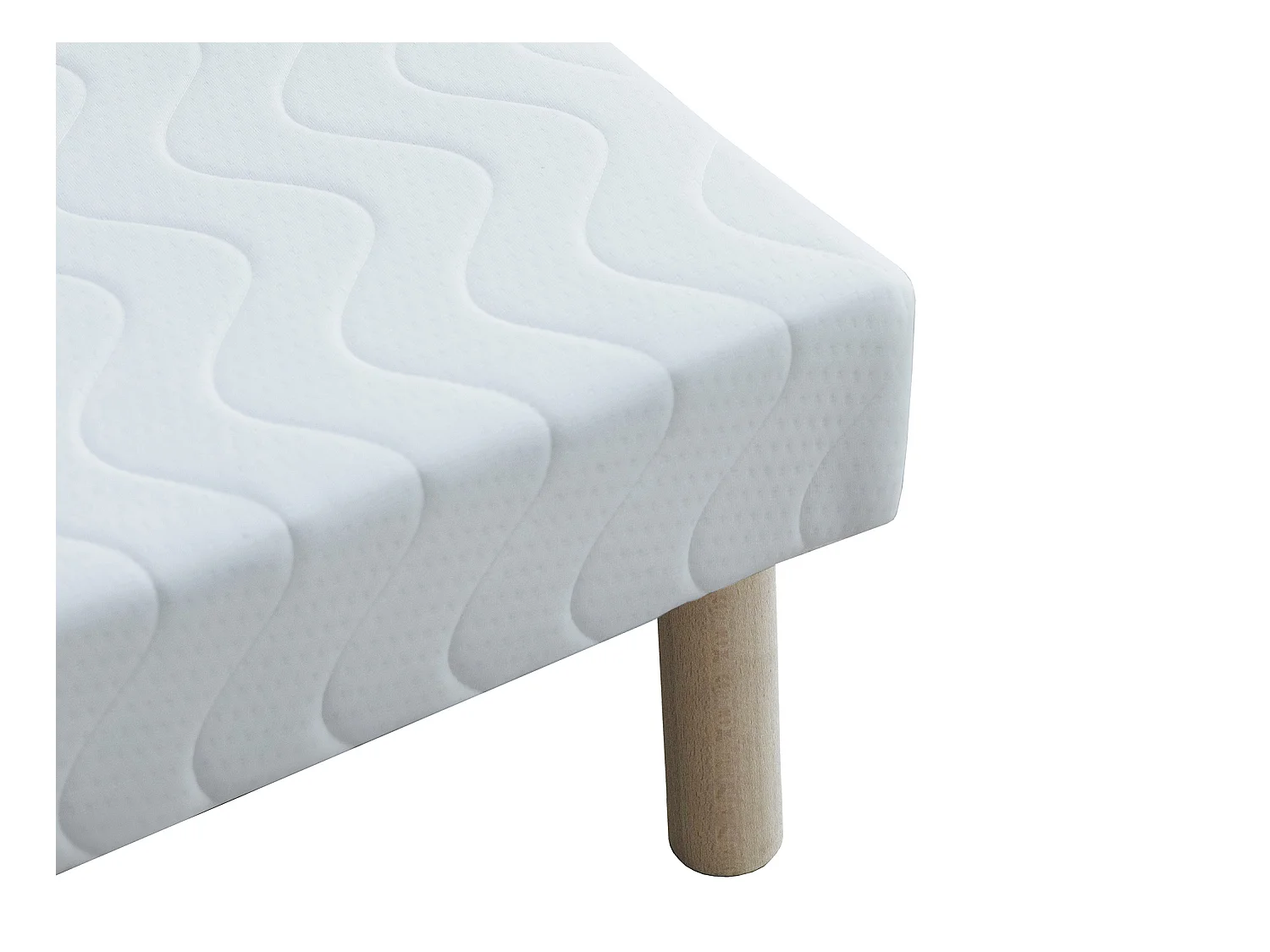 Somier tapizado de 160 x 200 cm con 10 láminas pasivas - Blanco - ASTHENIS de YSMÉE