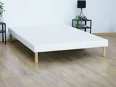Sommier déco tapissier 160 x 200 cm 10 lattes - Blanc - ASTHENIS II de YSMÉE