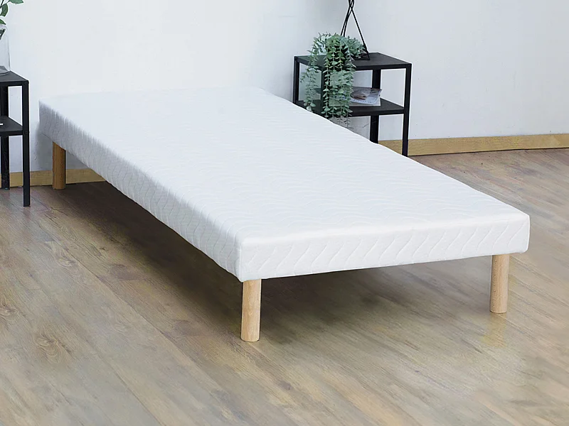 Sommier déco tapissier 90 x 190 cm 9 lattes - Blanc - ASTHENIS II de YSMÉE