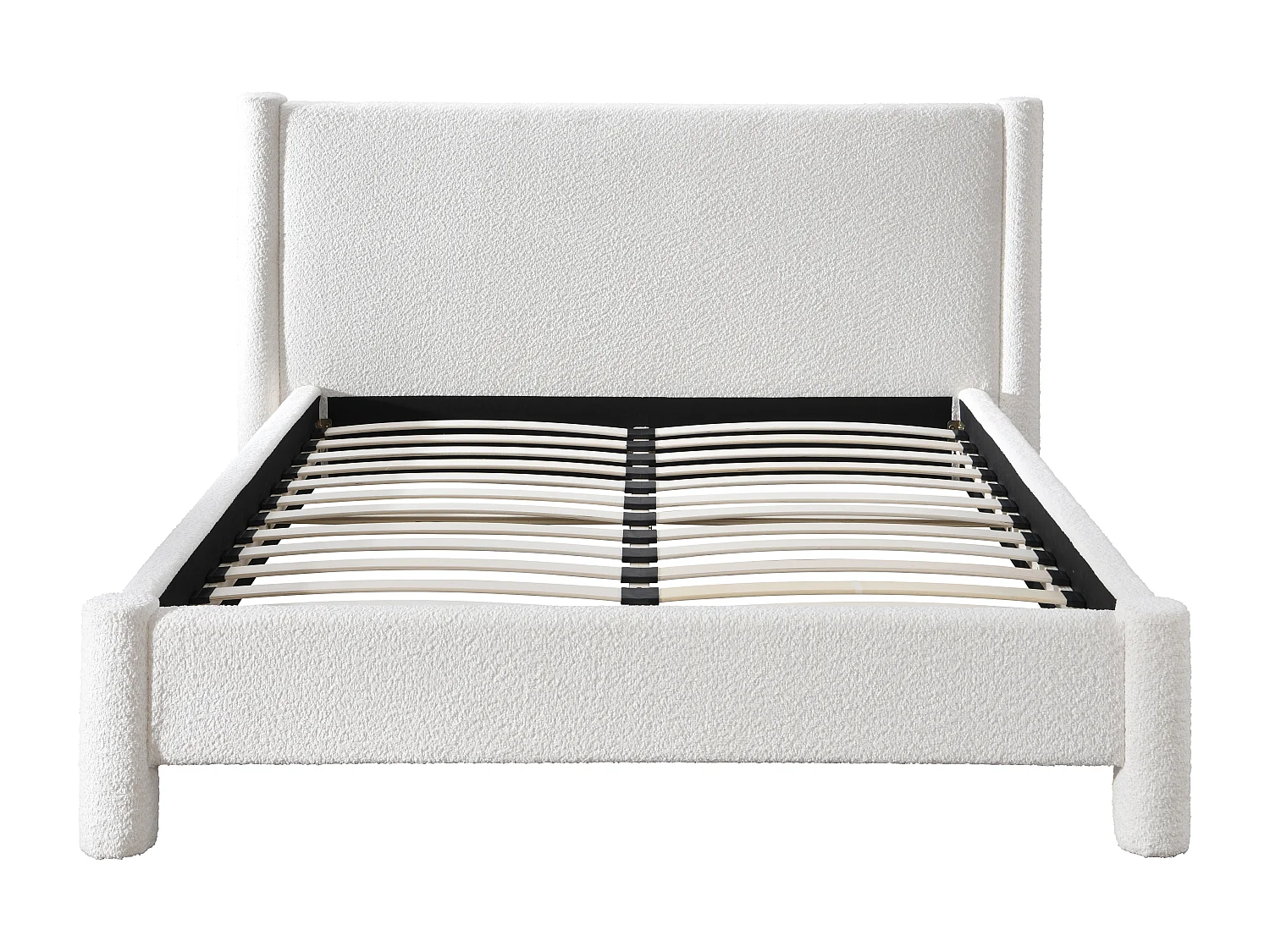 Bed 180 x 200 cm - Boucléstof - Wit - CONOMO