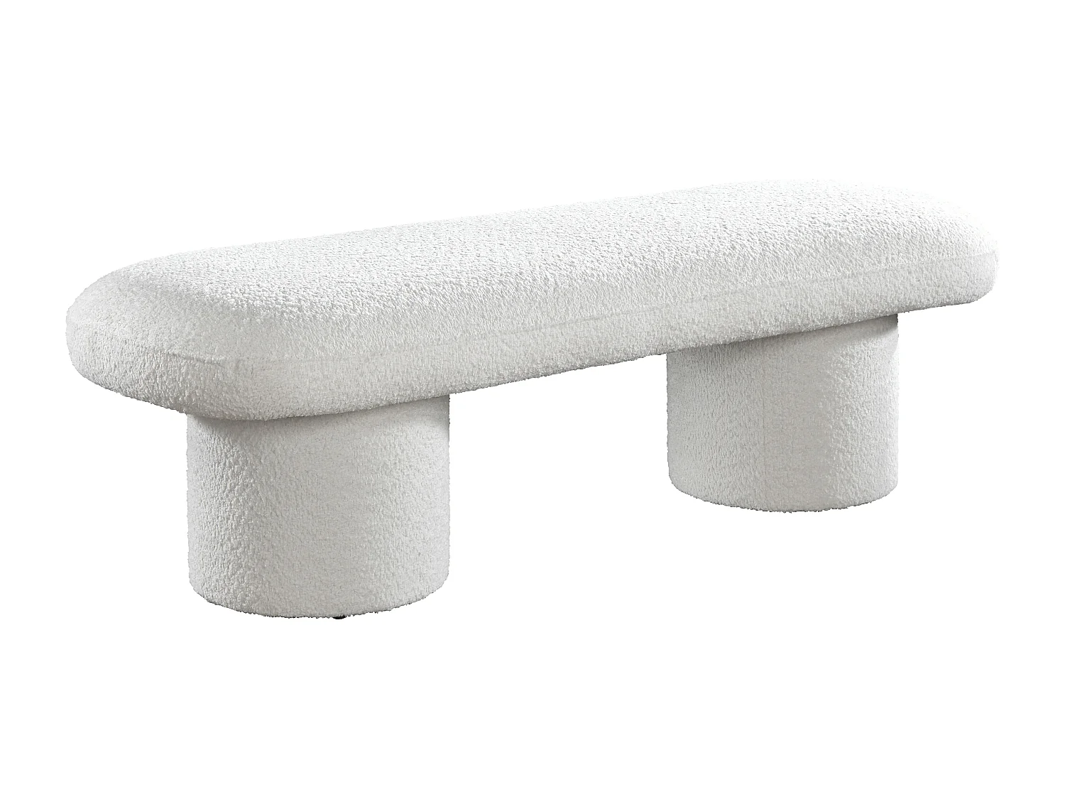 Panca in Tessuto bouclette Bianco  - CONOMO