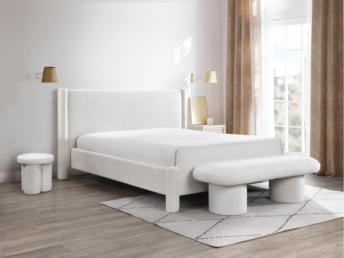 vente unique Banc en tissu bouclette - Blanc - CONOMO