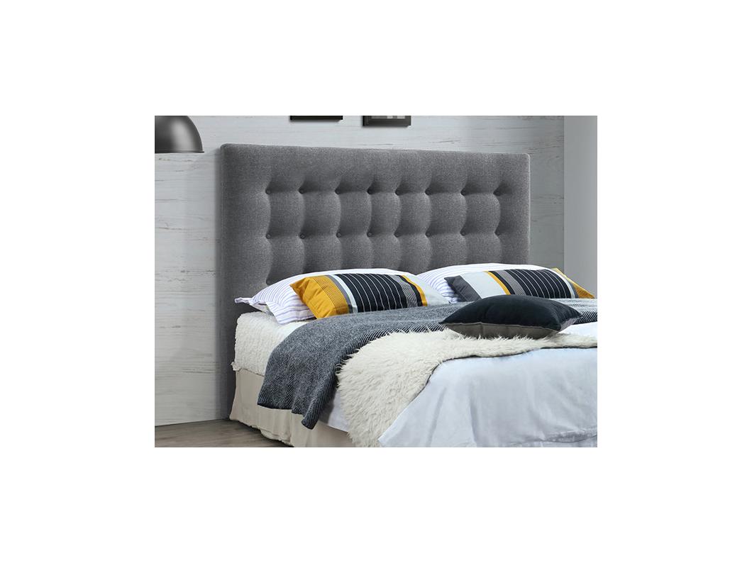 Tête de lit capitonnée 180 cm - Tissu - Gris - FRANCESCO