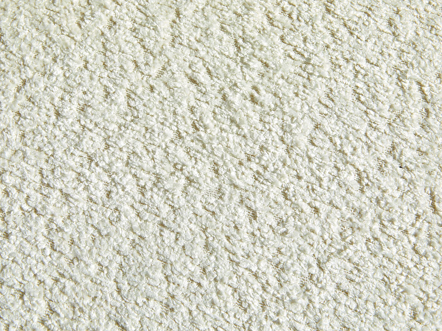 Pouf en tissu bouclette blanc CONOMO