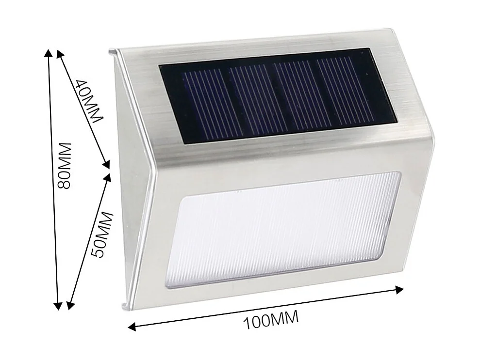 Applique solaire en acier inoxydable 20 lumens - L. 10 x H. 8.2 cm SKAGEN