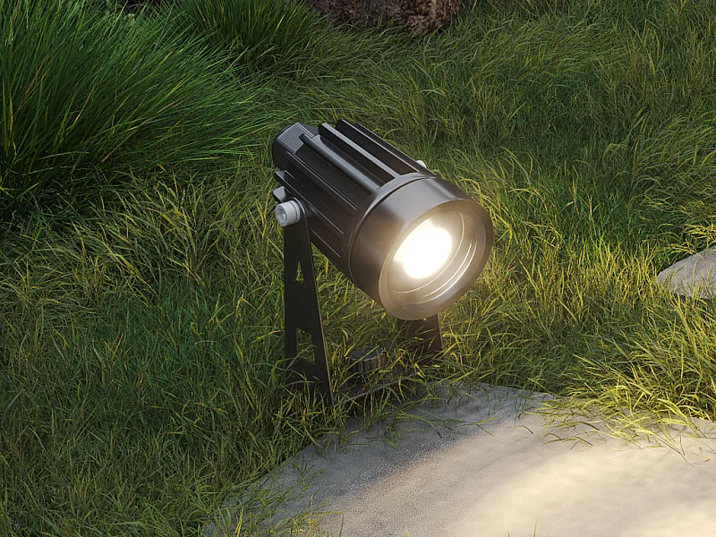 Faretto solare da piantare a terra Pannello decentrato 80 lumen Nero  - Lotto di 4 - DRAGOR