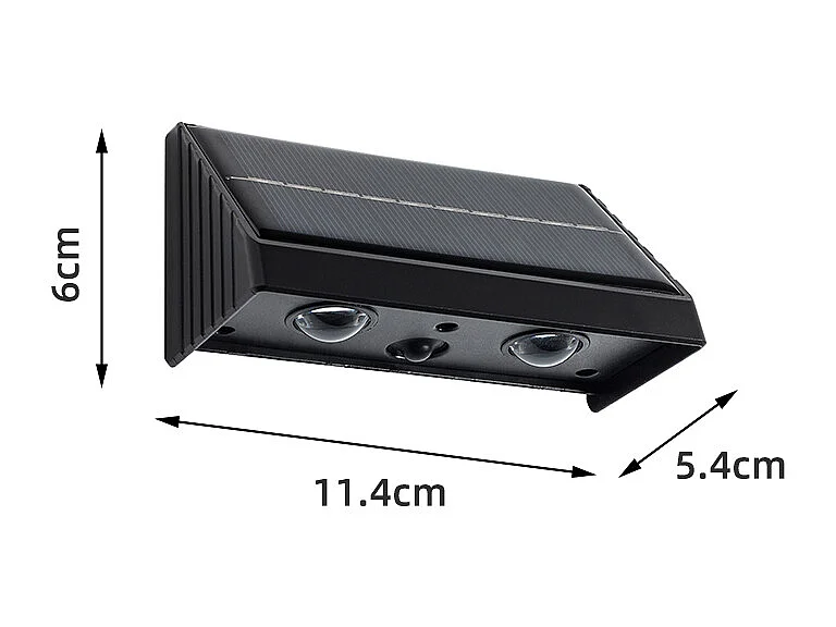 Applique murale solaire - 50 lumens - Noir - SABORG