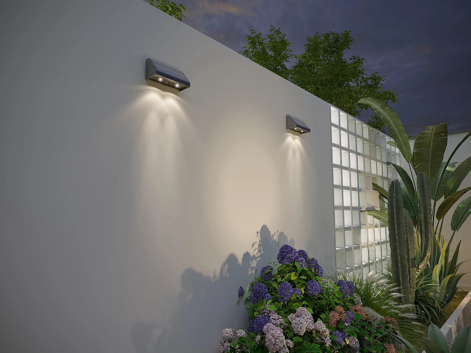 Applique murale solaire - 50 lumens - Noir - SABORG