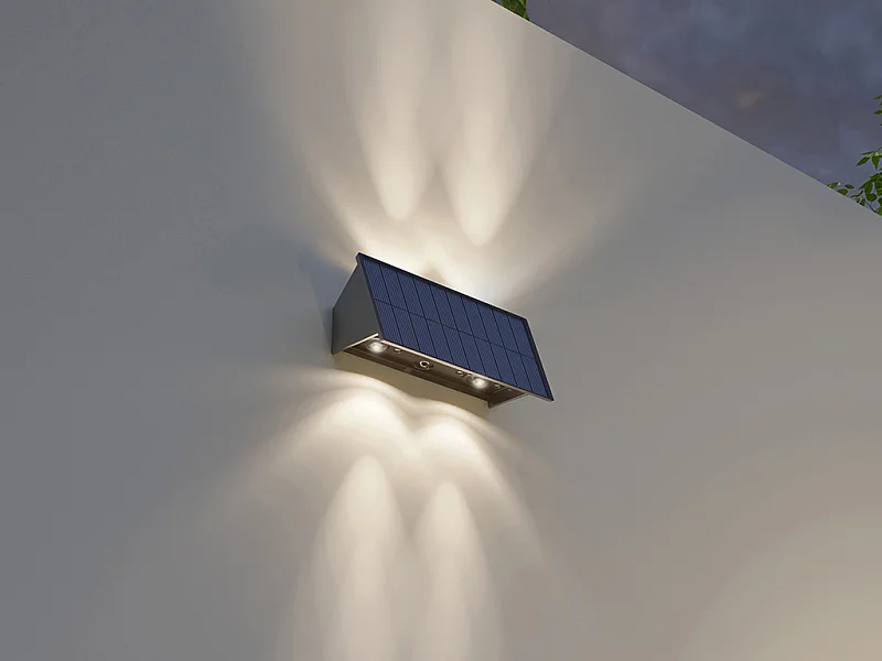Applique murale solaire - 80 lumens - Noir - SONDERHO