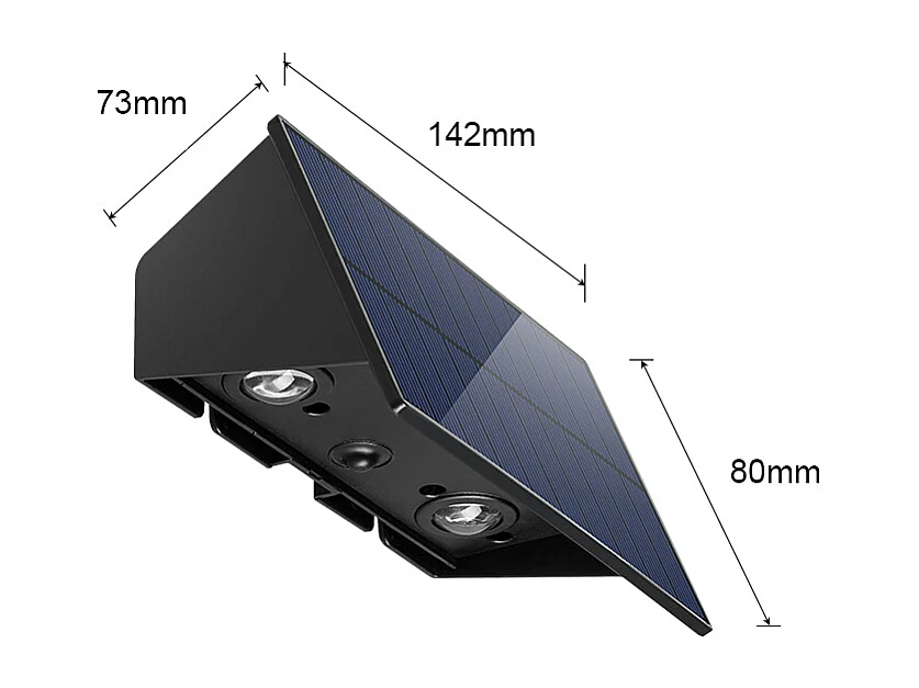 Applique murale solaire - 80 lumens - Noir - SONDERHO