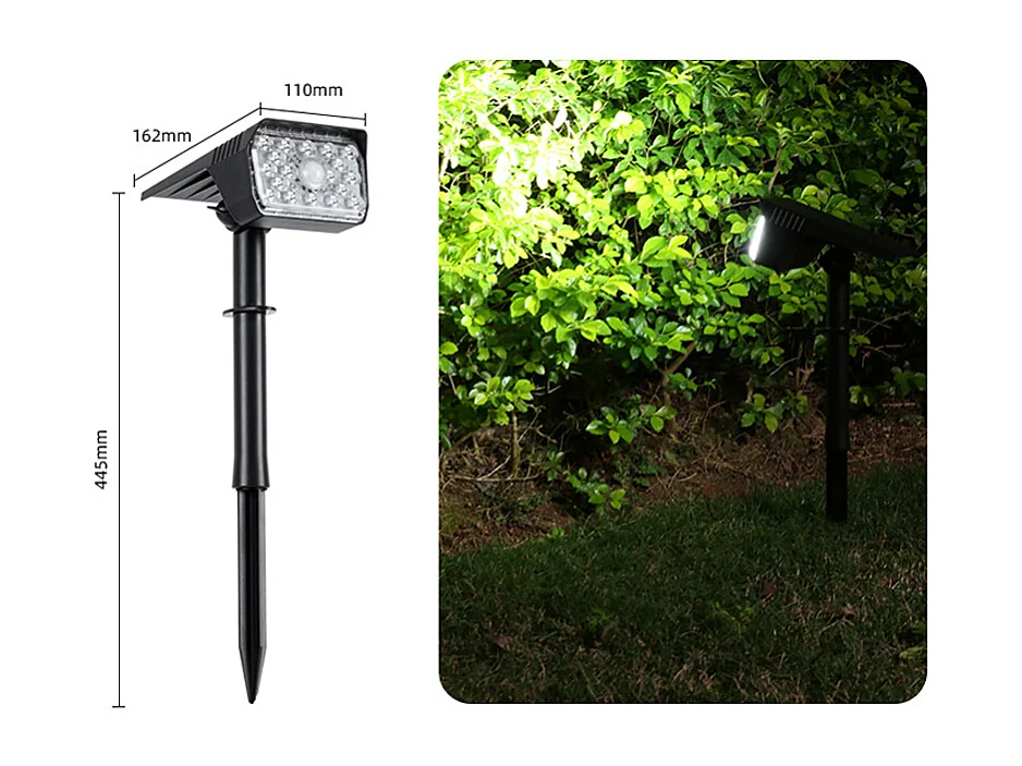 Faretto solare da piantare a terra 300 lumen Nero  - HORSENS