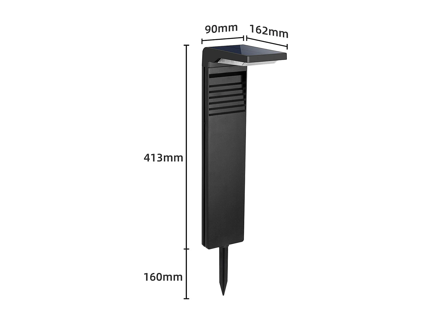 Solar-Leuchte für den Außenbereich - 80 Lumen - 41,7 cm - Schwarz - ARNUM