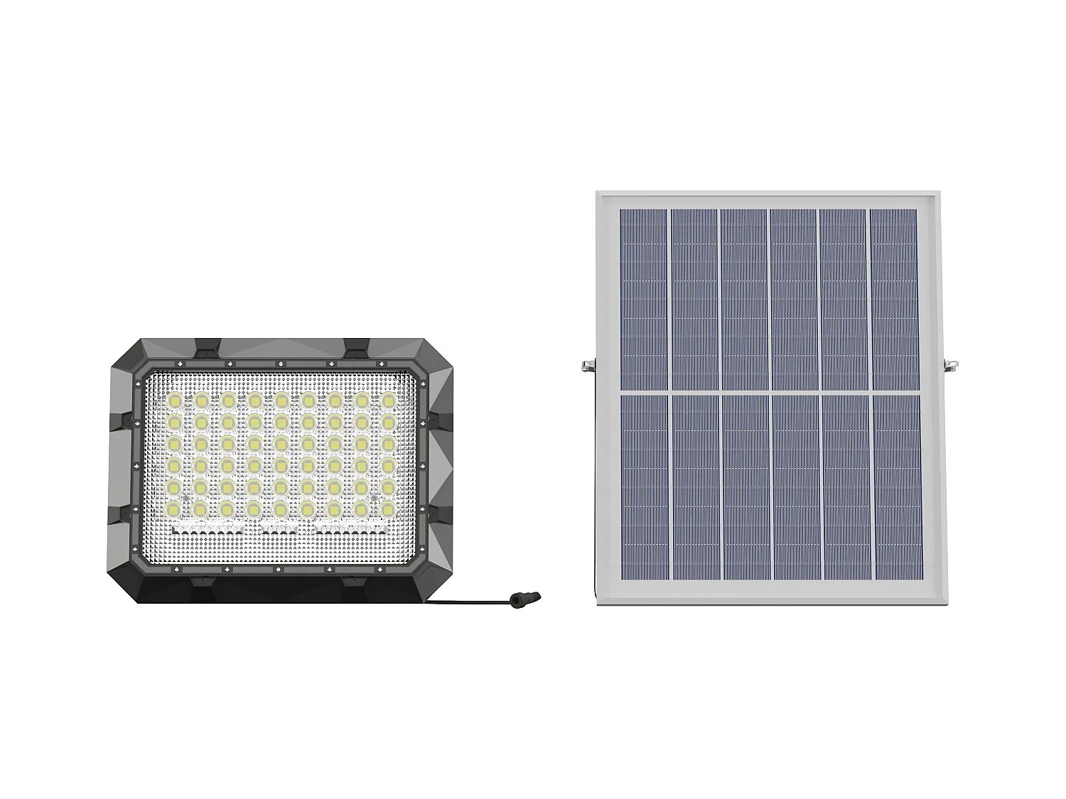 Projecteur solaire mural ou à poser à panneau déporté - 800 lumens - CLARTO