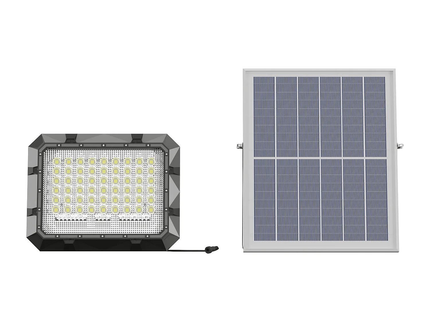 Projecteur solaire mural ou à poser à panneau déporté - 1100 lumens - CLARTO