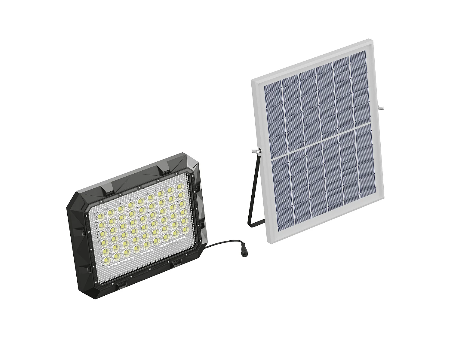 Projecteur solaire mural ou à poser à panneau déporté - 1100 lumens - CLARTO