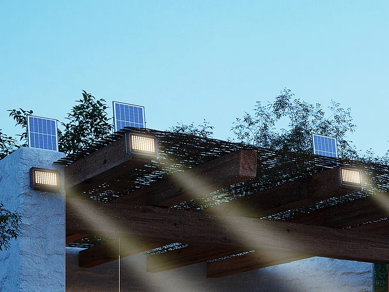 Proiettore solare a parete o da appoggio con pannello remoto 1300 lumen  - CLARTO