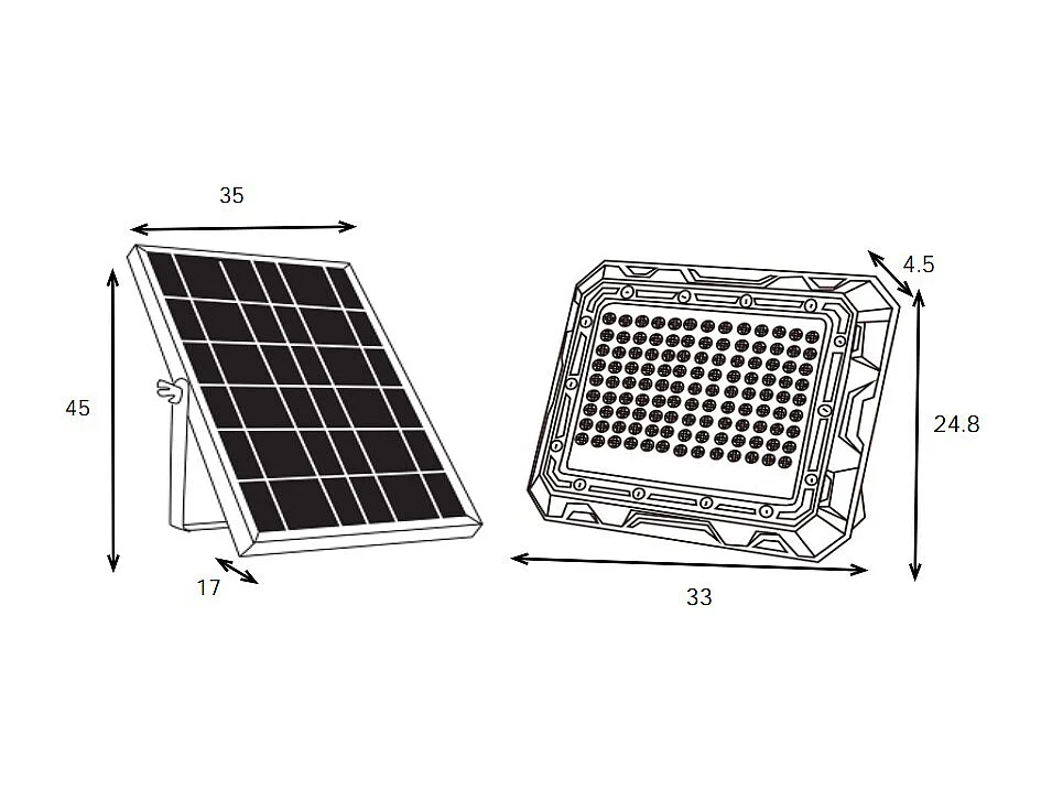 Proiettore solare a parete o da appoggio con pannello remoto 1300 lumen  - CLARTO