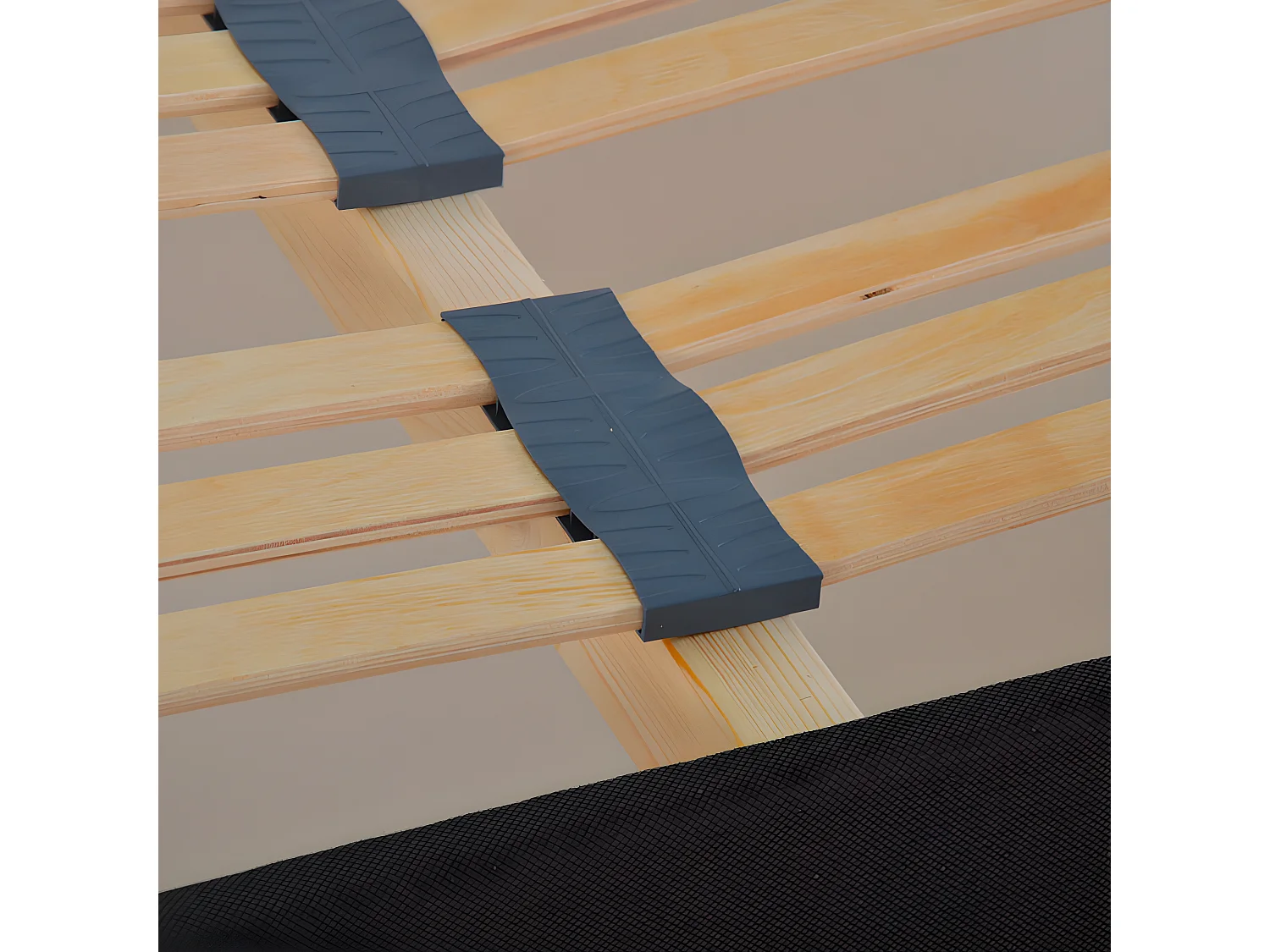 Sommier déco en kit gris anthracite ep 15cm avec pieds 180x200