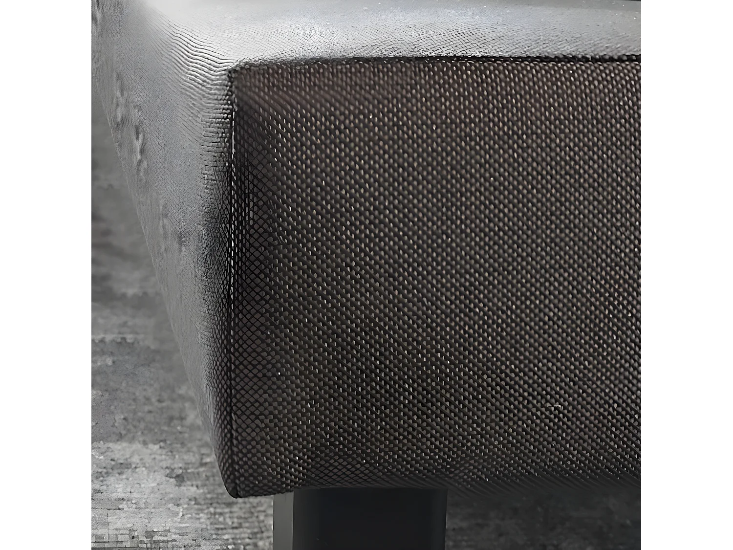 Sommier tapissier gris anthracite ep 13cm avec pieds 90x200