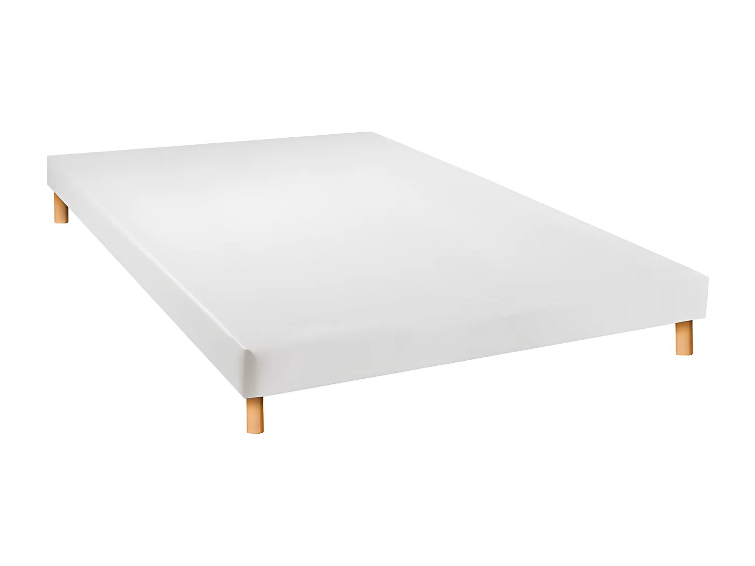 Sommier tapissier blanc ep 13cm avec pieds 160x200