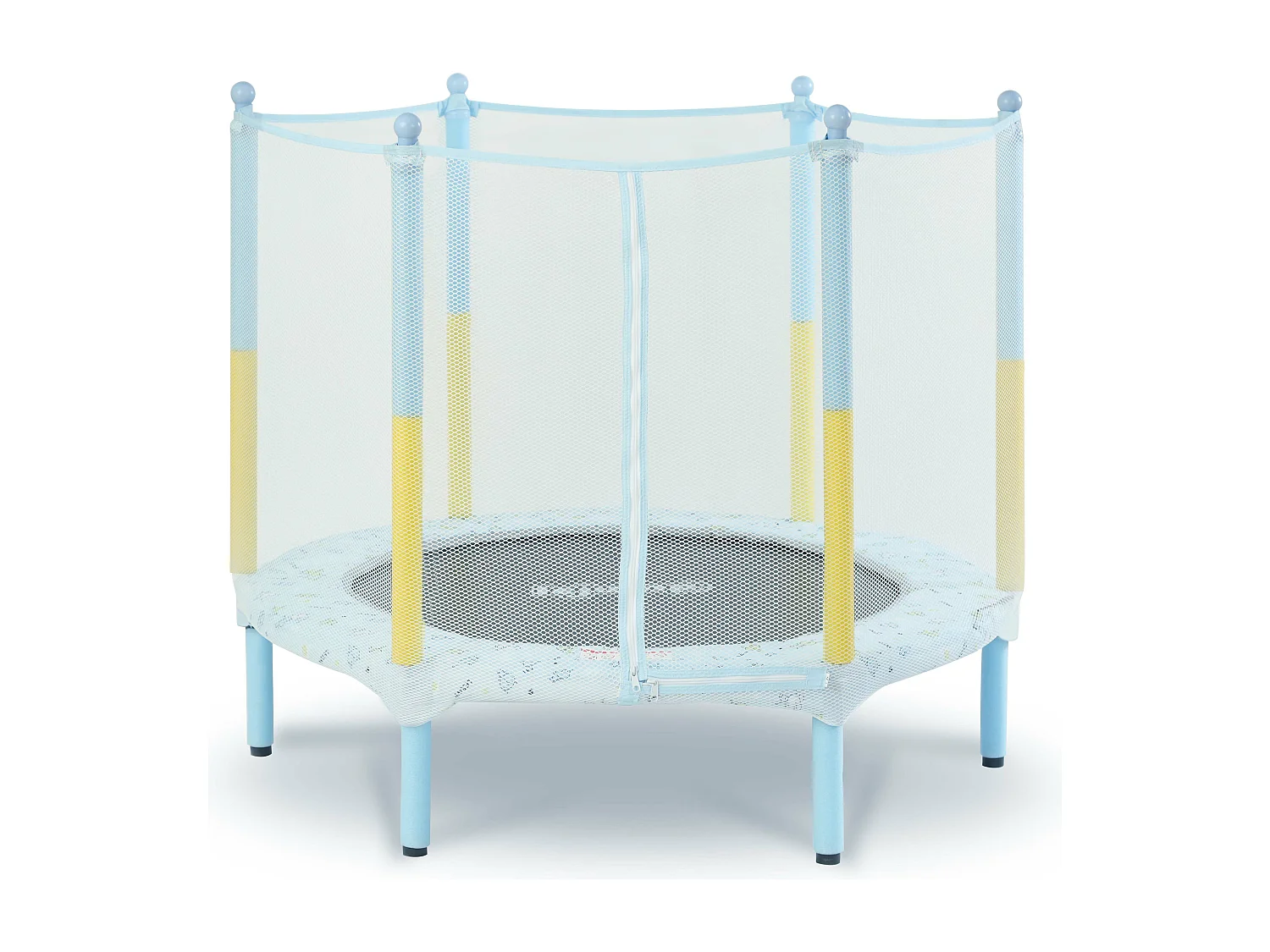 Trampoline Intérieur 130cm Rond Bleu LeJump BabyBleu petit trampoline pour enfants