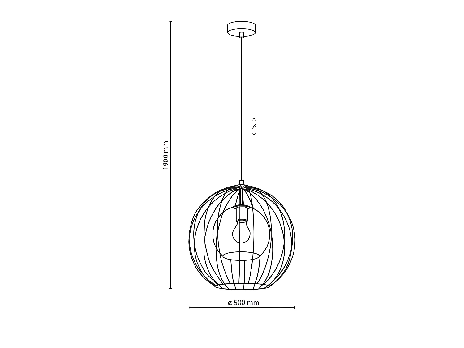 Suspension métal noir/verre - h190 x L50cm - modèle UNIVERSO de TK LIGHTING