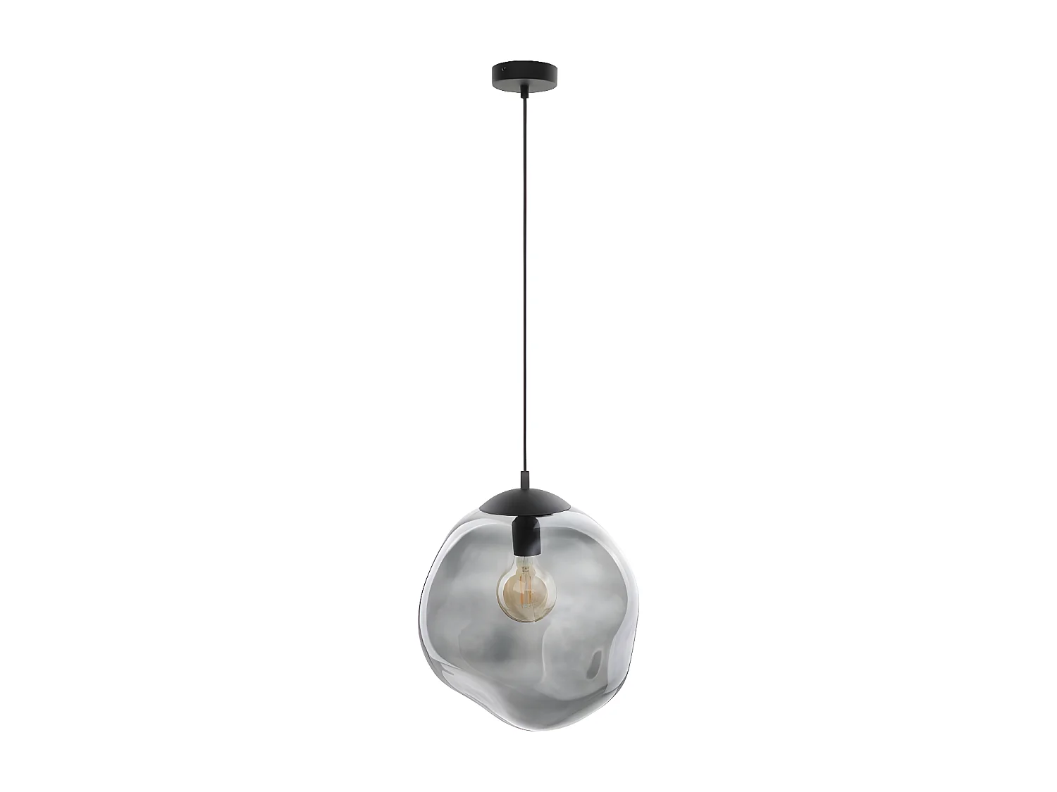 Suspension abat-jour en verre teinté et metal anthracite- h185 x L35cm  - modèle SOL TK LIGHTING