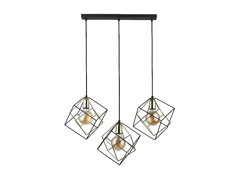 Suspension métal doré – h135cm  -3xE27 - modèle ALAMBRE de TK LIGHTING