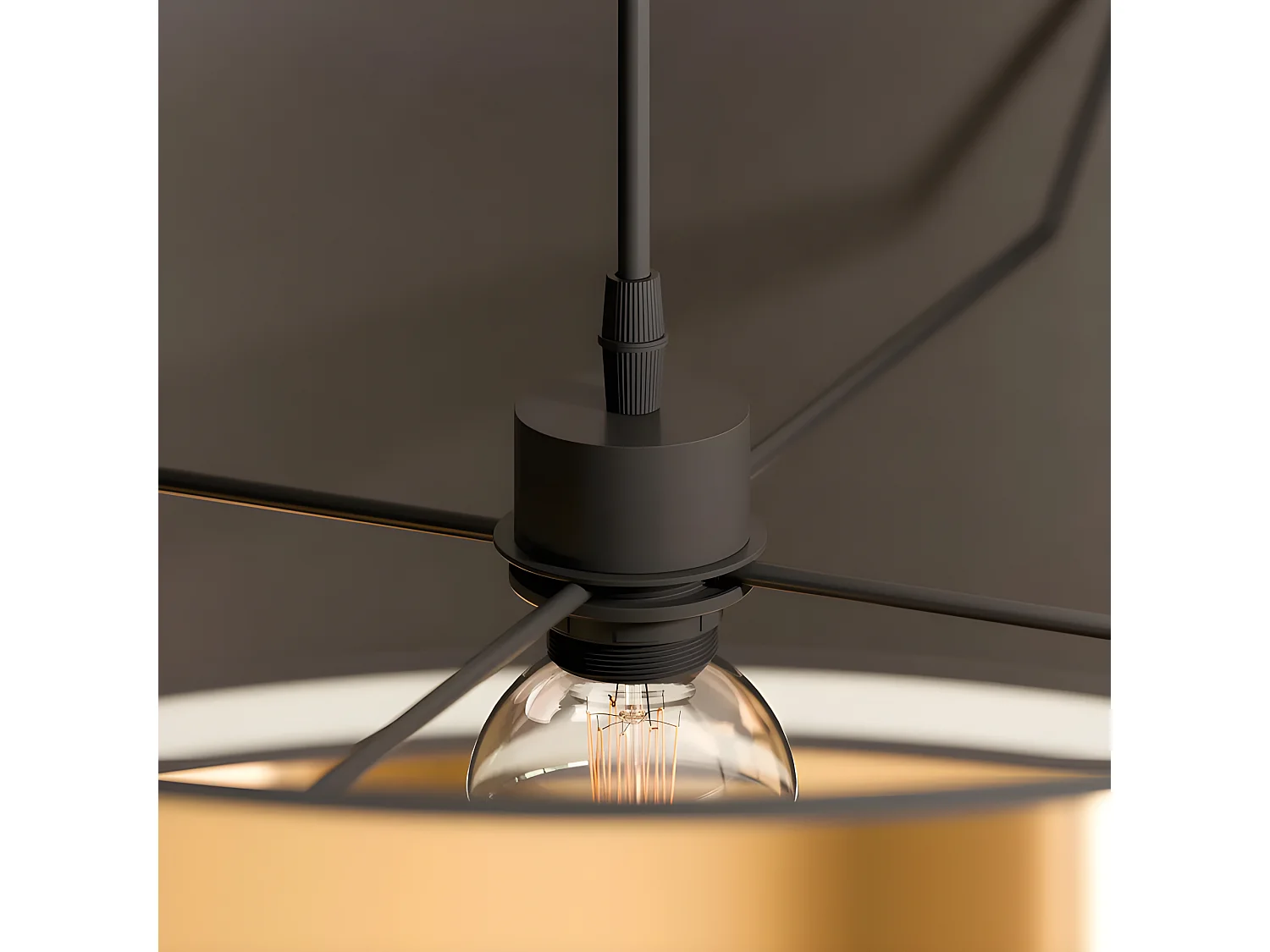 Suspension Métal Noir et Doré - diam 50 x h175 cm  - modèle HILTON de TK LIGHTING