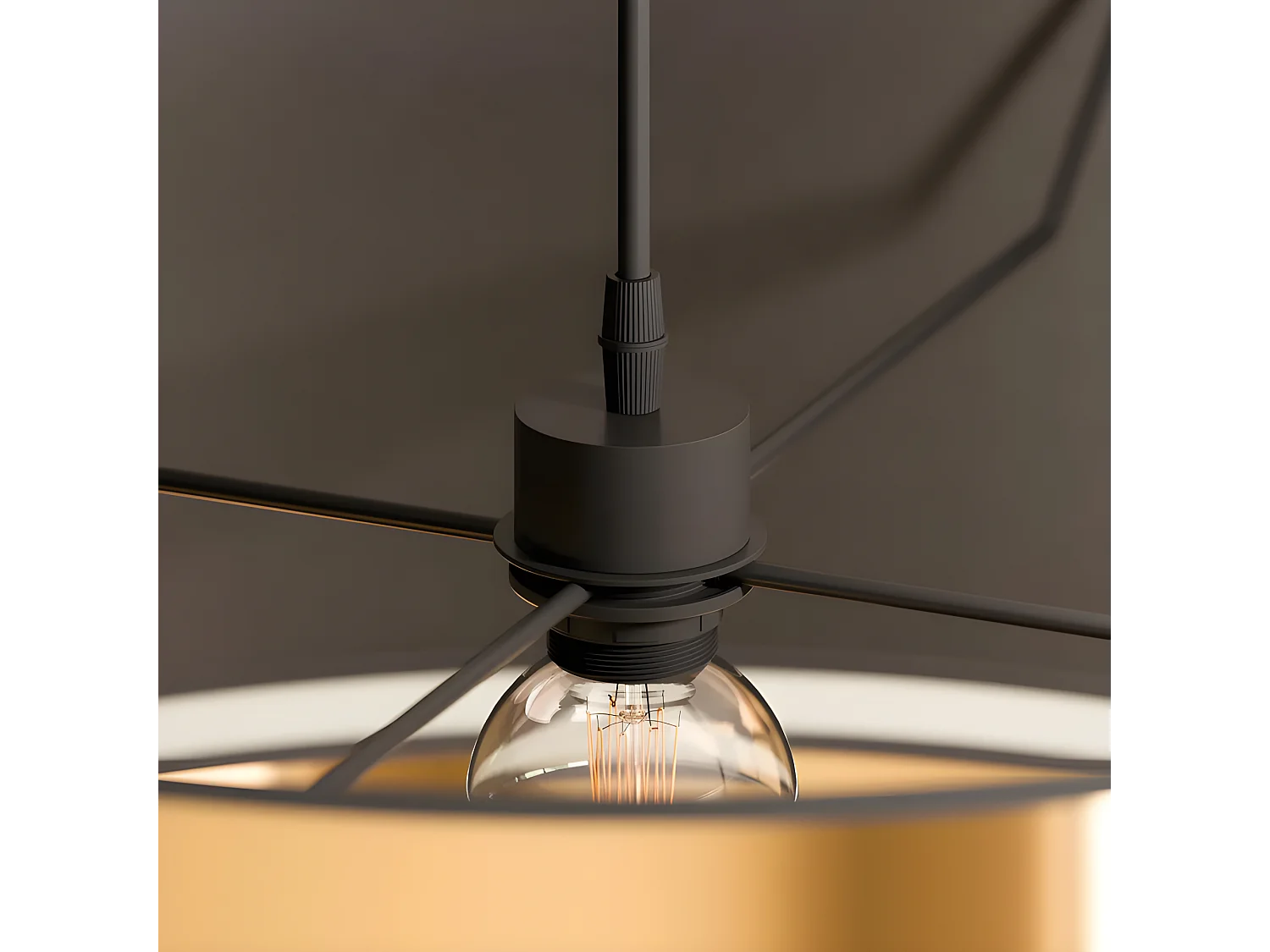 Suspension Métal Noir et Doré - diam 50 x h175 cm  - modèle HILTON de TK LIGHTING