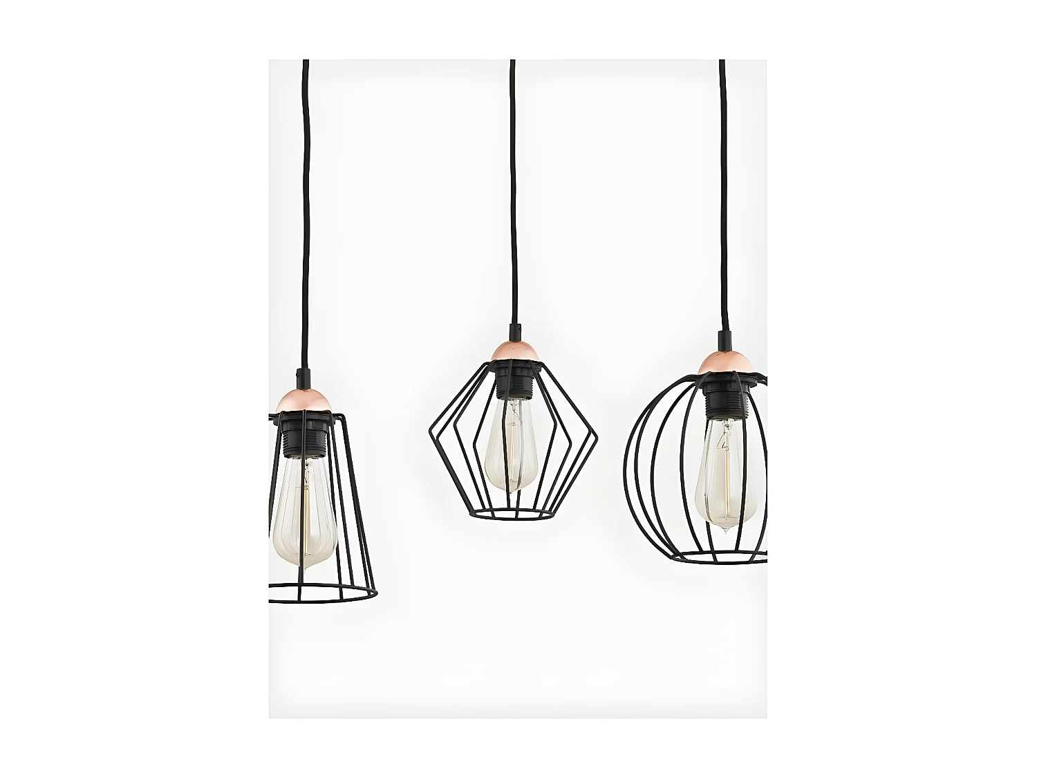 Suspension graphique en métal noir filaire - ajustable - 4XE27 - modèle GALAXY de TK LIGHTING