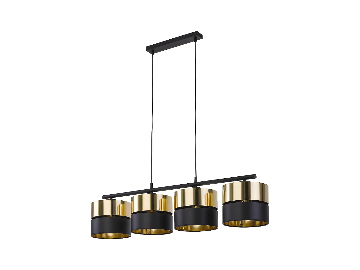 Suspension métal noir/doré - L94 x h95 cm - 4xE27 - modèle HILTON de TK LIGHTING