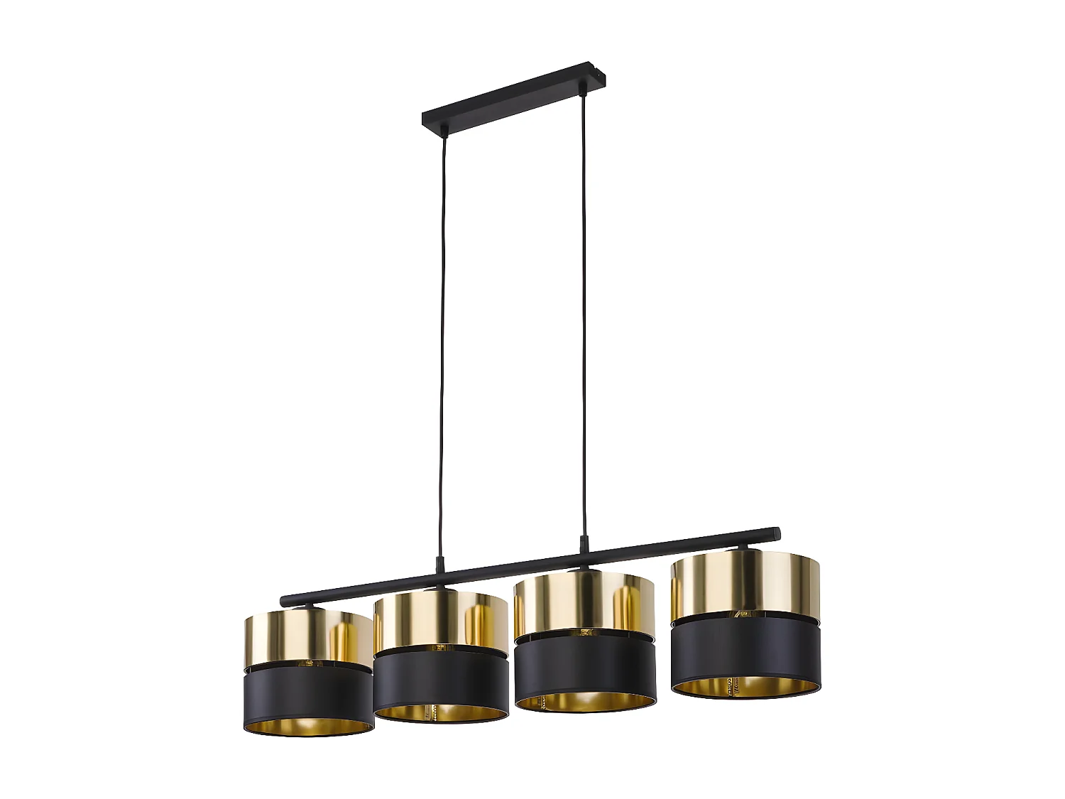 Suspension métal noir/doré - L94 x h95 cm - 4xE27 - modèle HILTON de TK LIGHTING