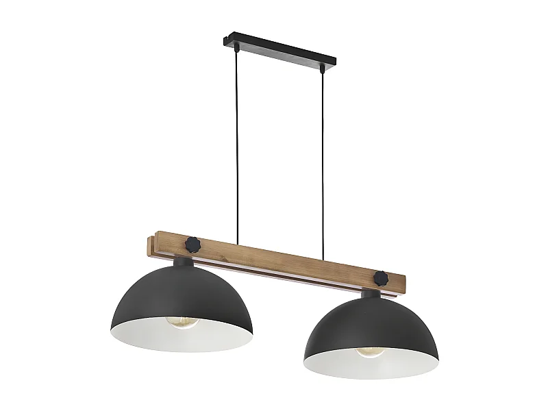 Suspension en bois double abat-jour métal - modèle OSLO de TK LIGHTING