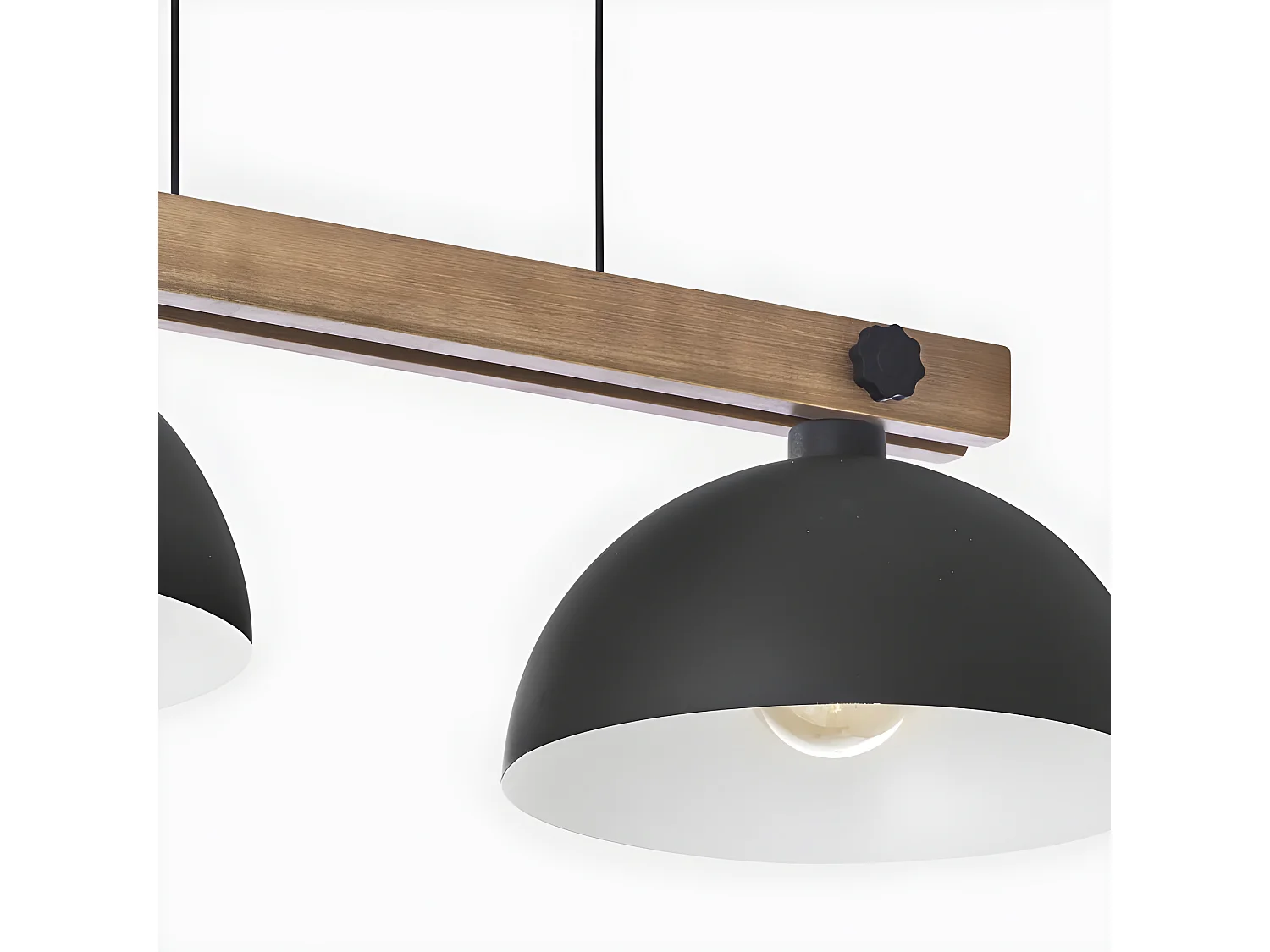 Suspension en bois double abat-jour métal - modèle OSLO de TK LIGHTING