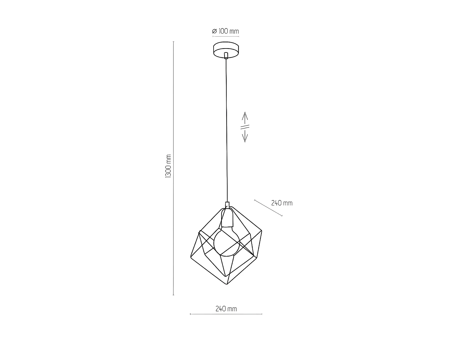 Suspension en métal doré – h175cm  - modèle ALAMBRE de TK LIGHTING