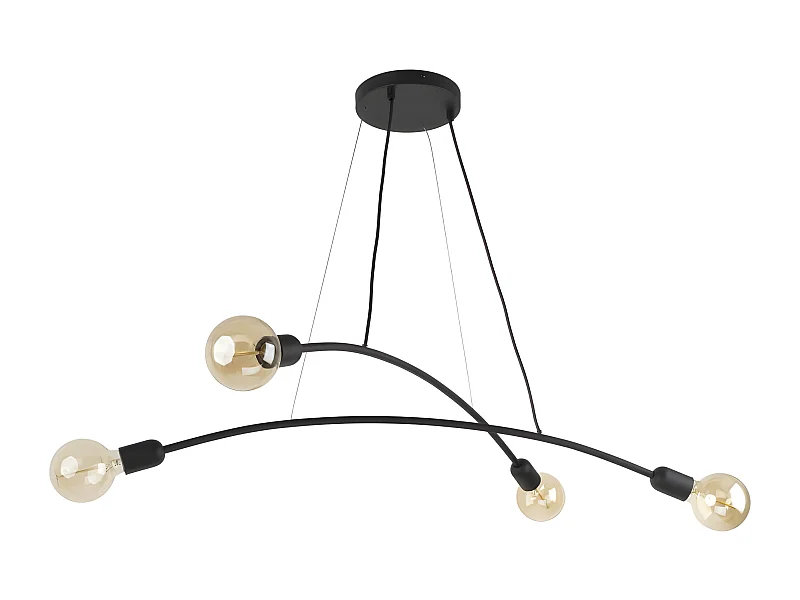 Suspension en verre – L90cm -4xE27 - modèle HELIX de TK LIGHTING