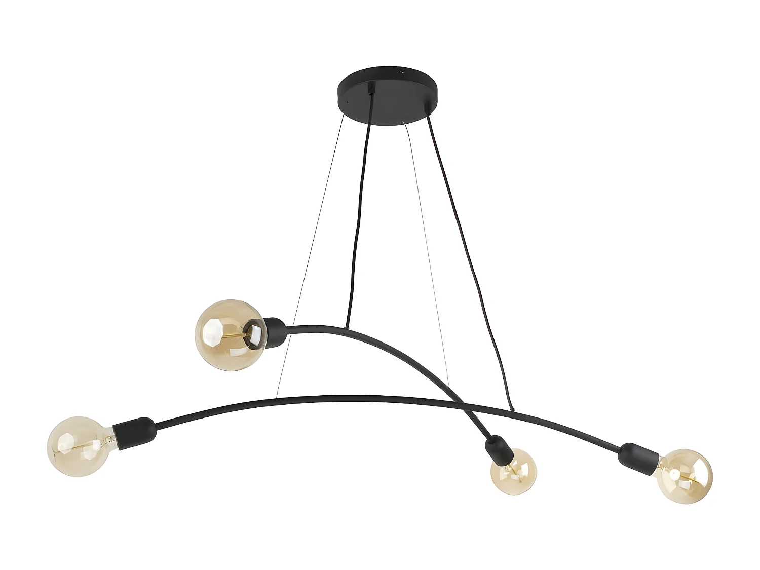 Suspension en verre – L90cm -4xE27 - modèle HELIX de TK LIGHTING