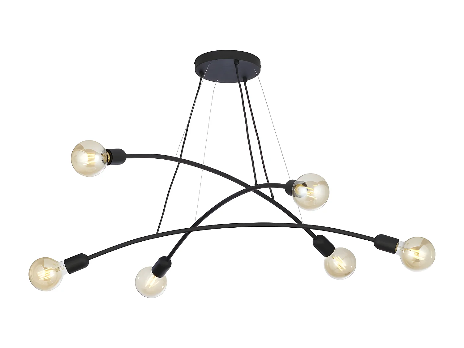 Suspension en verre – L140cm -6xE27 - modèle HELIX de TK LIGHTING