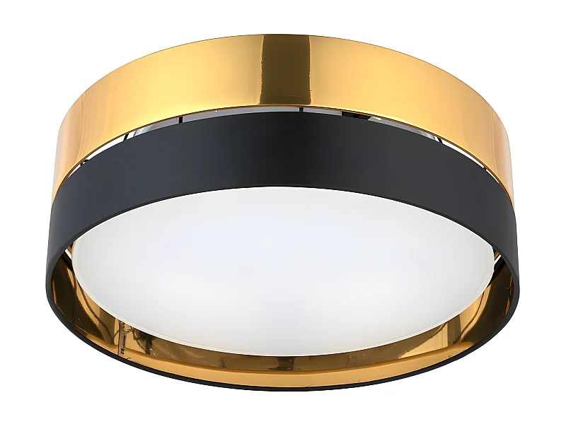 Plafonnier en métal noir et doré - diam45 x h16,5cm - 3xE27 - modèle HILTON de TK LIGHTING