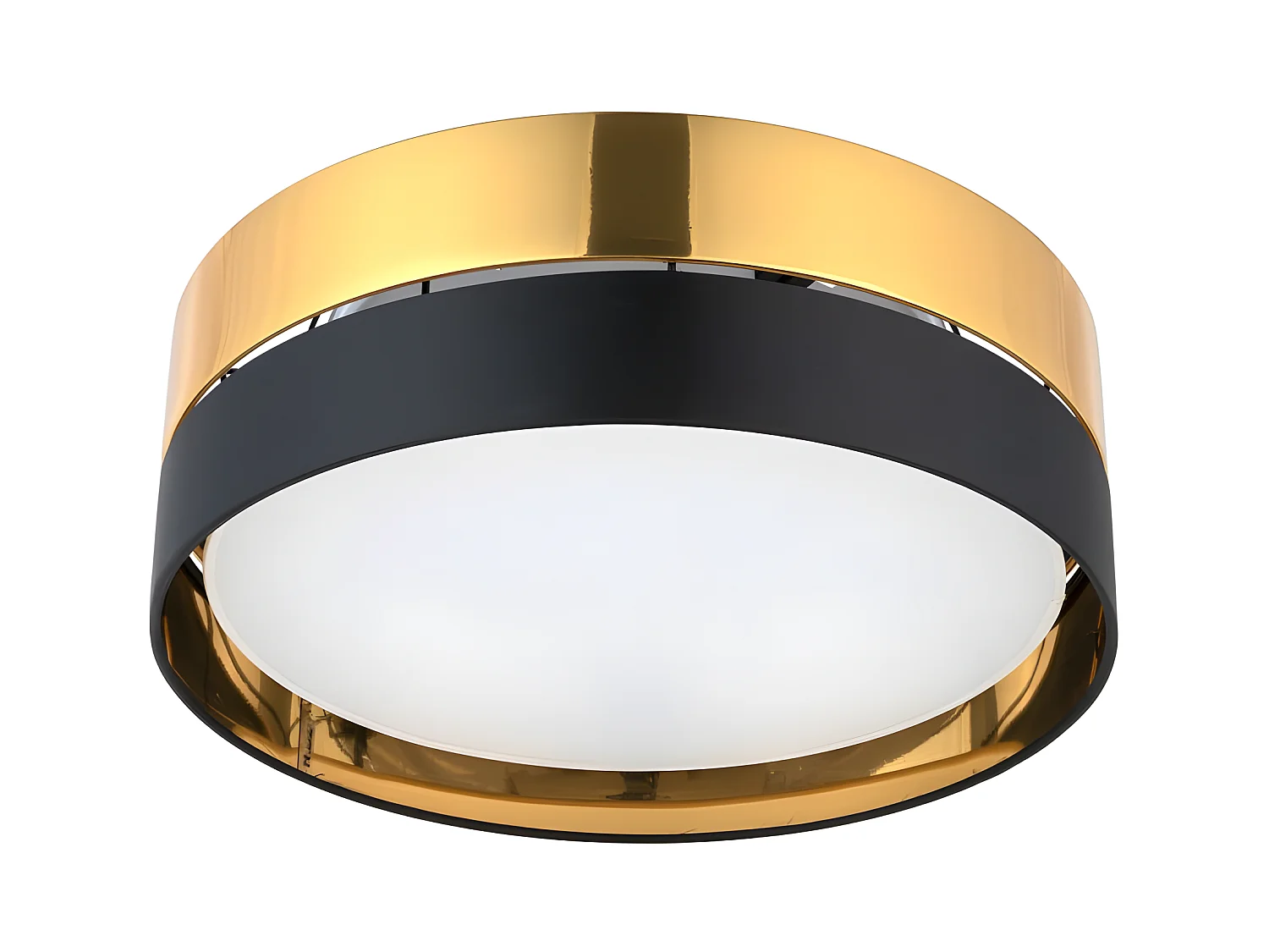 Plafonnier en métal noir et doré - diam45 x h16,5cm - 3xE27 - modèle HILTON de TK LIGHTING