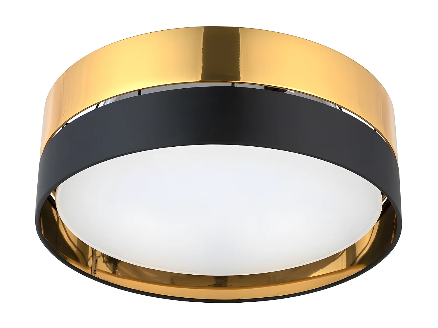 Plafonnier en métal noir et doré - diam45 x h16,5cm - 3xE27 - modèle HILTON de TK LIGHTING