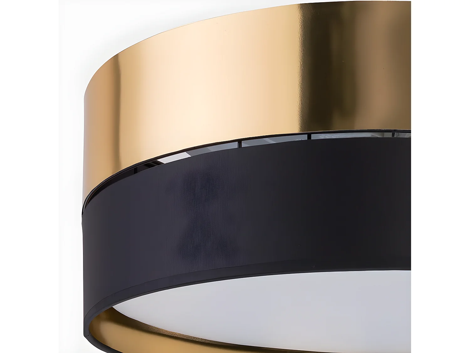 Plafonnier en métal noir et doré - diam45 x h16,5cm - 3xE27 - modèle HILTON de TK LIGHTING